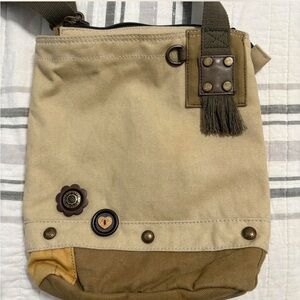 Chala Beige and Olive Crossbody Bag